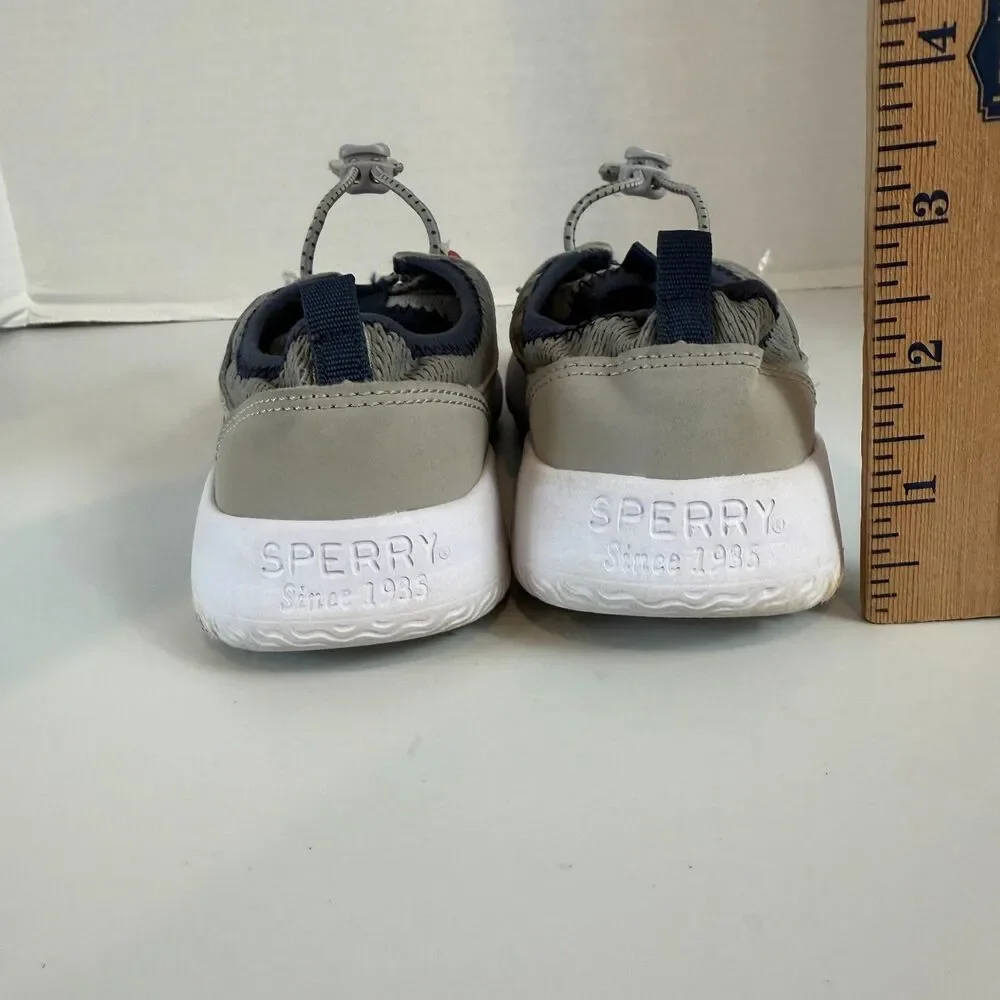 Sperry Coastal Break Sneaker Shoes Gray Red White Boys Size 13 M